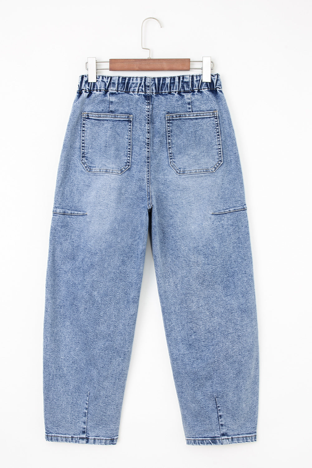 Myosotis Patch Pocket Drawstring High Waist Barrel Jeans