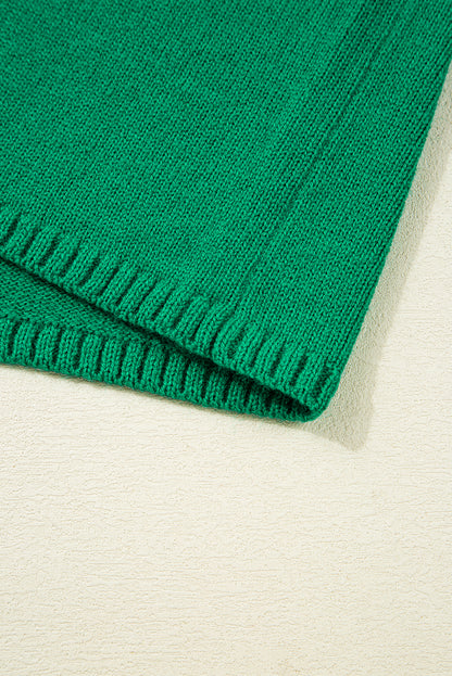 Bright Green Knit Button Front Drop Shoulder Cardigan
