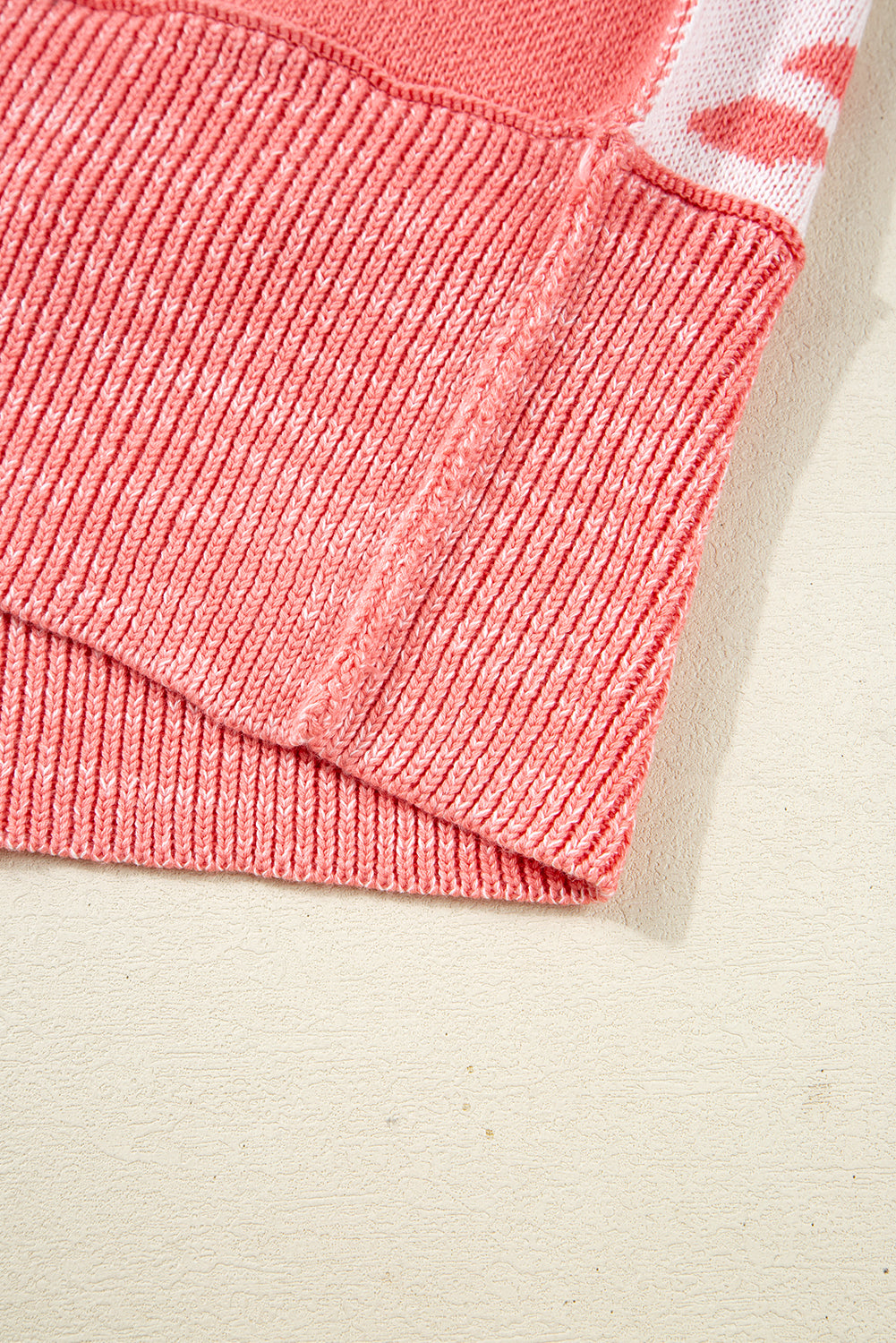 Candycane Snowflake Checker Christmas Loose Sweater