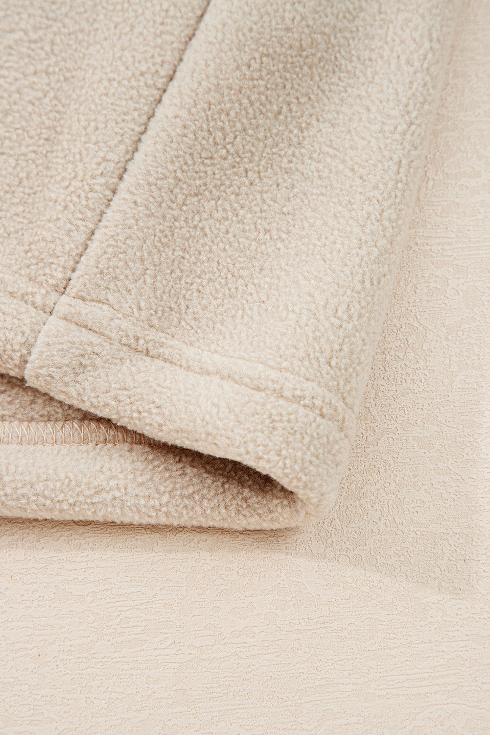 Parchment Fleece Colorblock Zipped Neck Pullover Sweatshirt