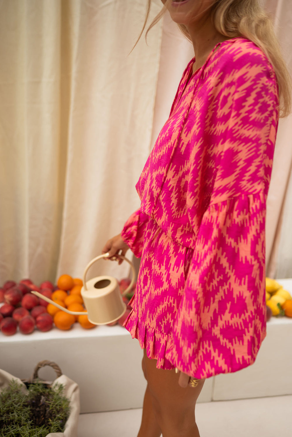 Rose Aztec Print Long Sleeve Top and Shorts Set