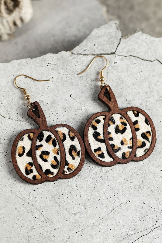 Multicolour Animal Print Pumpkin Shape Earrings