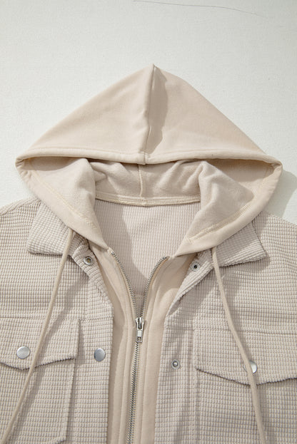 Oversized Hooded Knit Textured Streetwear Shacket