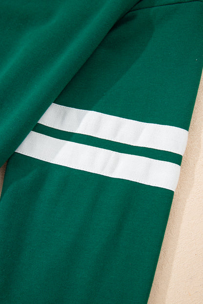 Varsity Stripe Pullover and Mini Skirt Two Piece Set