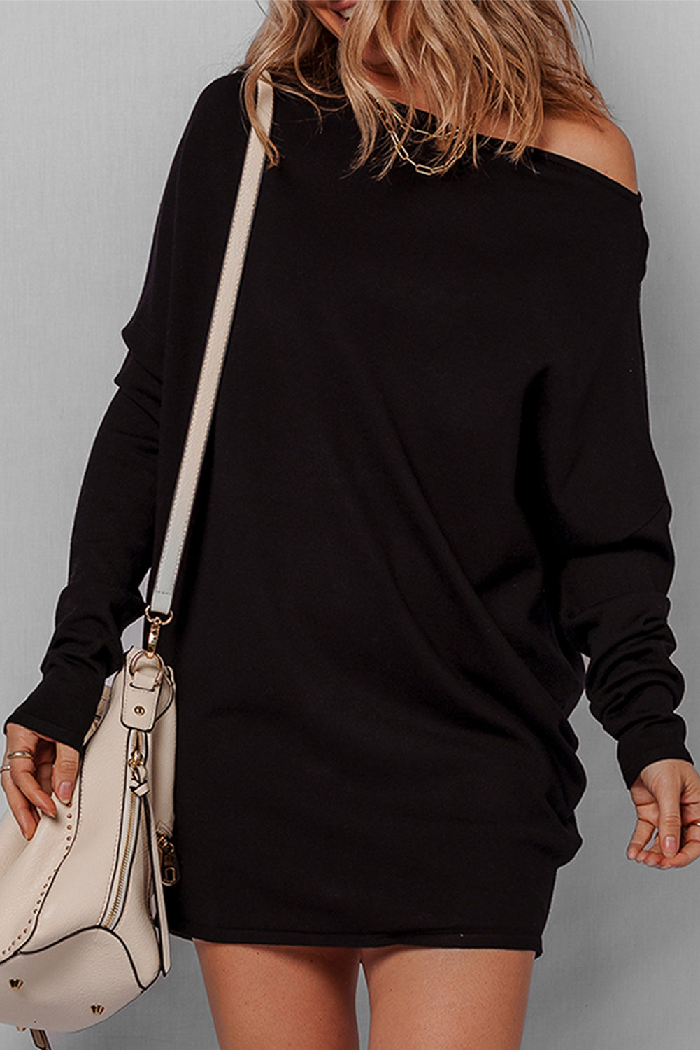 Dahlia Off Shoulder Batwing Sleeve Knit Dress