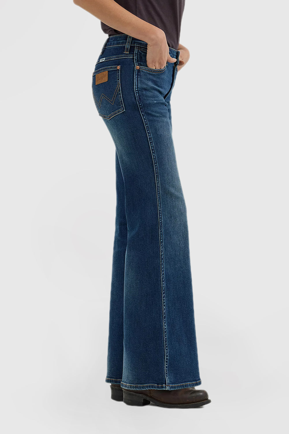 Women's Mid Waist Flared Jeans Vintage Fashion Wide Leg Pants