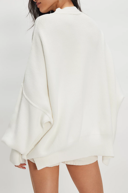 Oversized Tunic Sweater Mock Neck Pullover Top