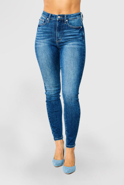 High Waist Cuffed Jeans Women's Casual Straight Leg