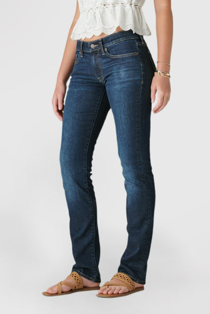 Women's Fashion Mid Waist Straight Jeans