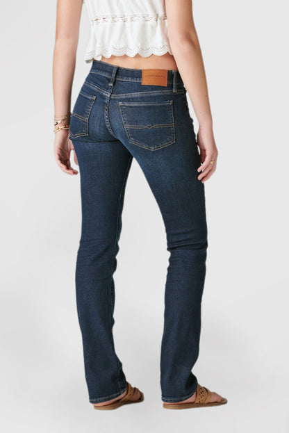 Women's Fashion Mid Waist Straight Jeans