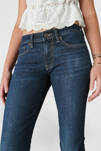 Women's Fashion Mid Waist Straight Jeans