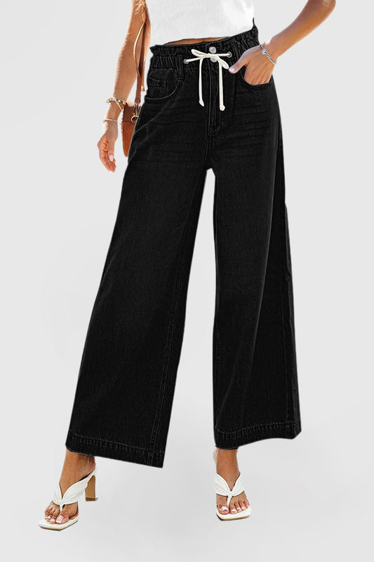 High Waist Elastic Women's Wide Leg Stretch Jeans
