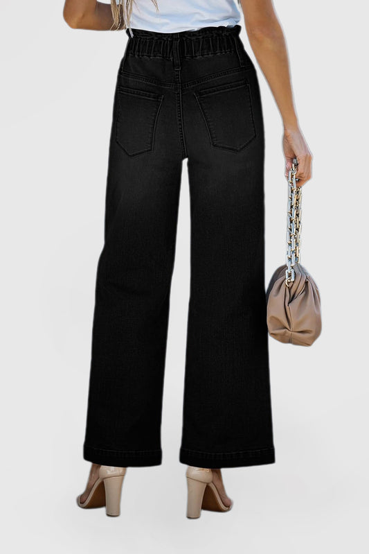 High Waist Elastic Women's Wide Leg Stretch Jeans