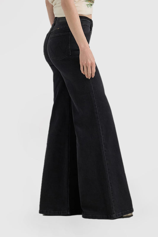 Casual Loose Wide-Leg Jeans in Charcoal Gray for Women