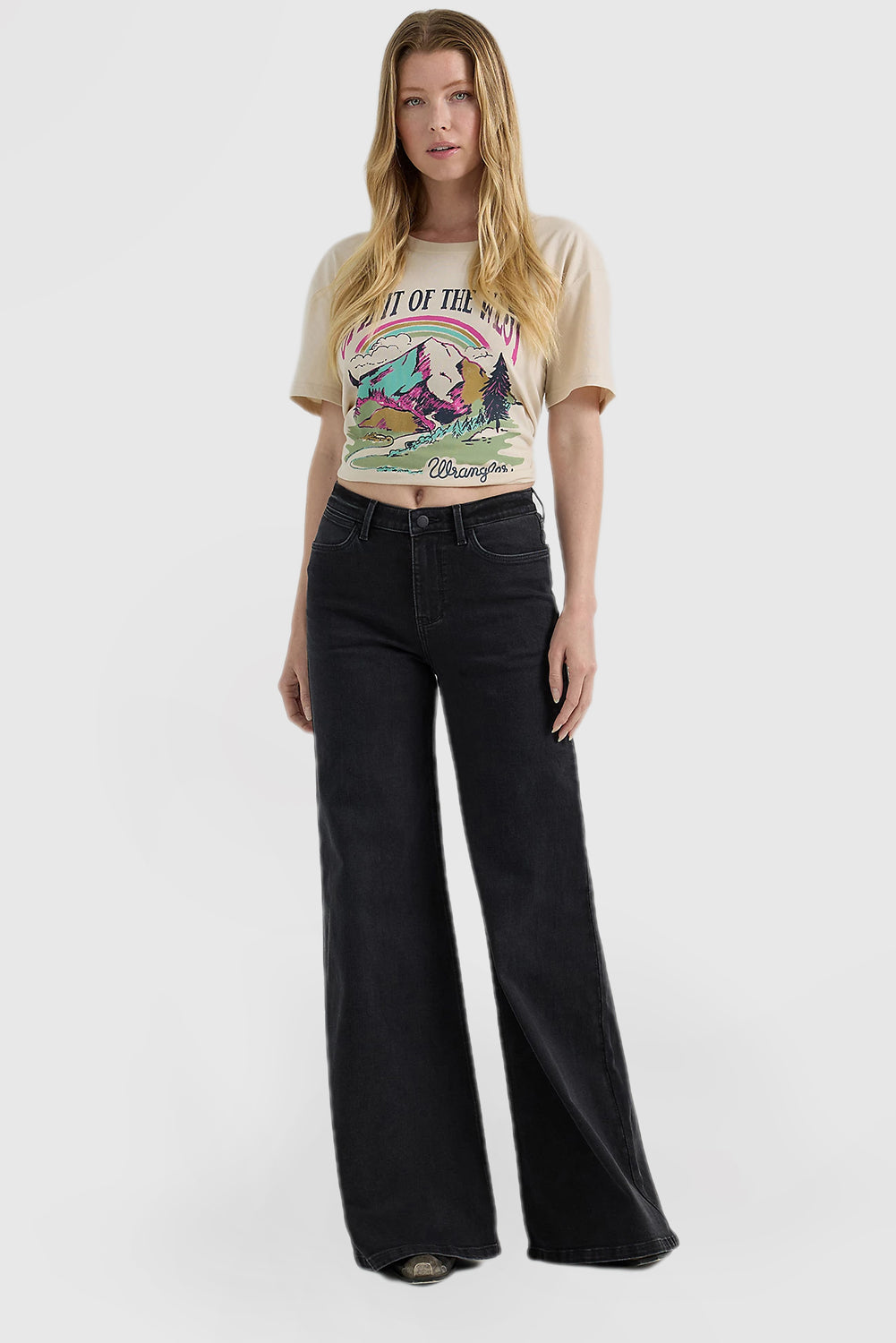 Casual Loose Wide-Leg Jeans in Charcoal Gray for Women