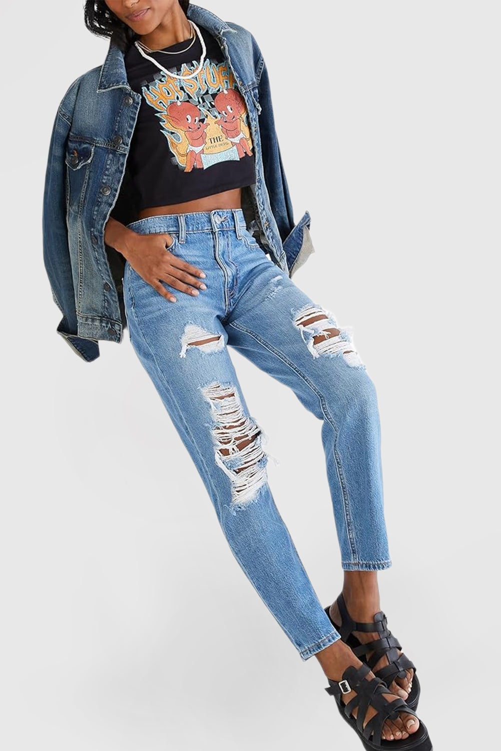 Fitted Ripped Jeans for Women – Trendy Fashion Pants