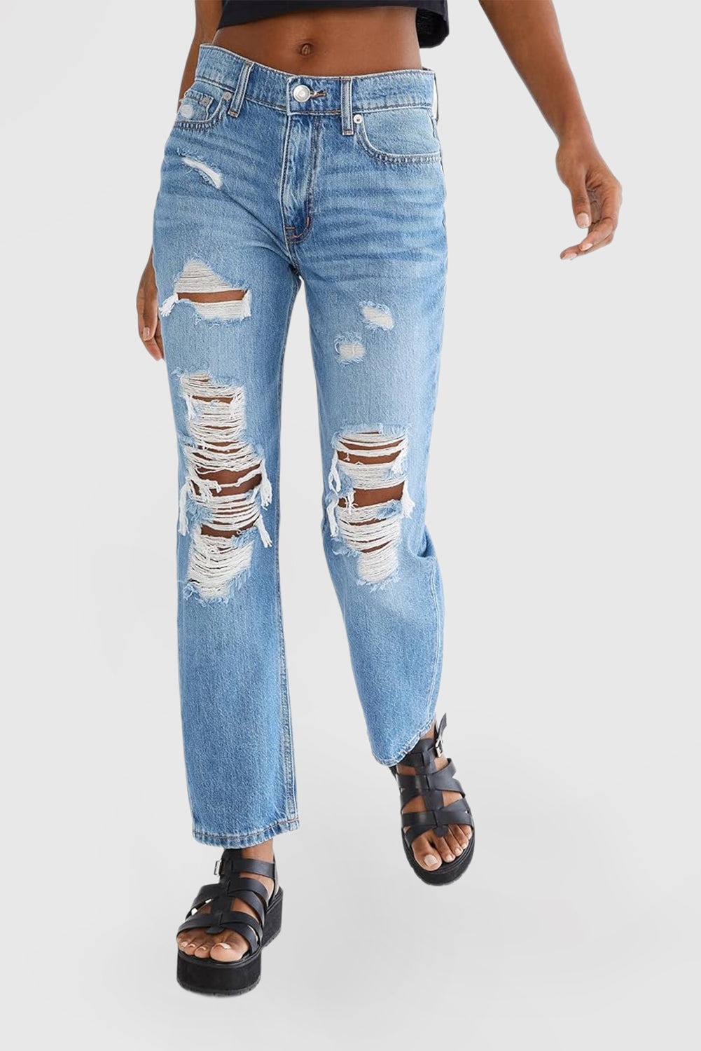 Fitted Ripped Jeans for Women – Trendy Fashion Pants