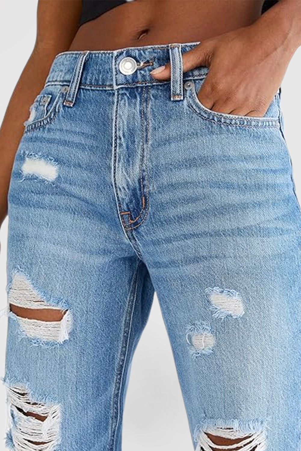 Fitted Ripped Jeans for Women – Trendy Fashion Pants
