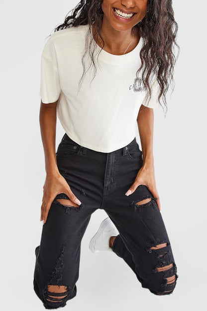 Fitted Ripped Jeans for Women – Trendy Fashion Pants
