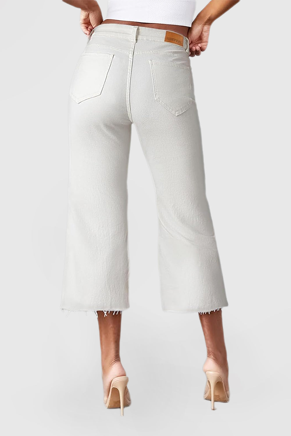 Women's High Waist Drawstring Jeans Stretch Straight Loose Pants