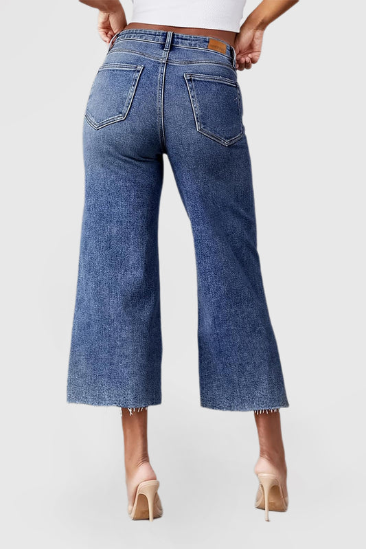 Women's High Waist Drawstring Jeans Stretch Straight Loose Pants