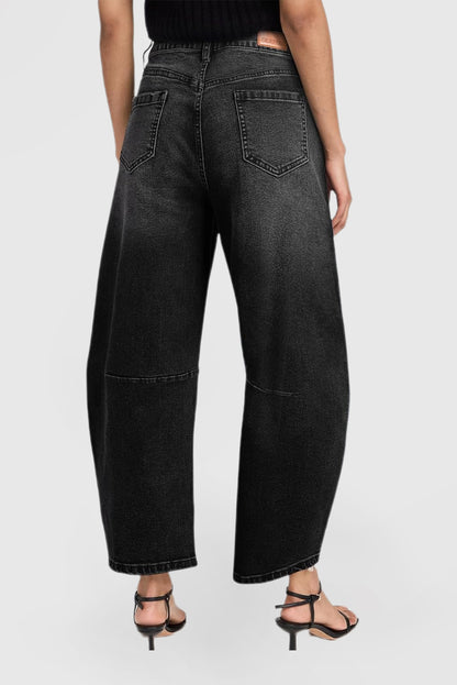 Mid Waist Casual Wide Leg Pants With Stylish Jeans