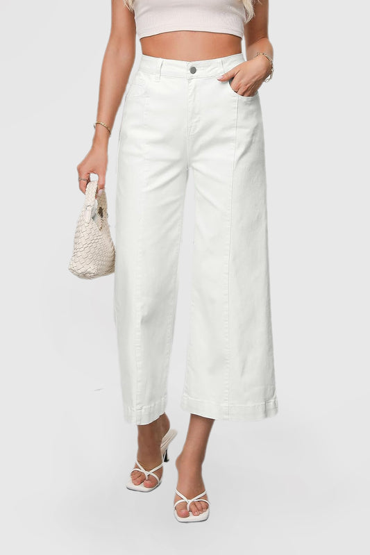 Stretch Barrel Jeans High Waist Loose Wide Leg Pants