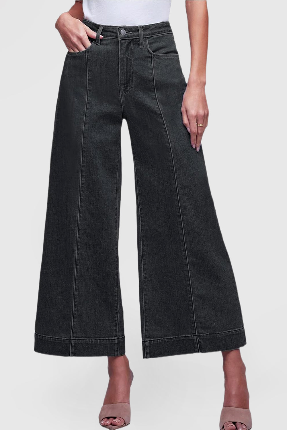 Stretch Barrel Jeans High Waist Loose Wide Leg Pants