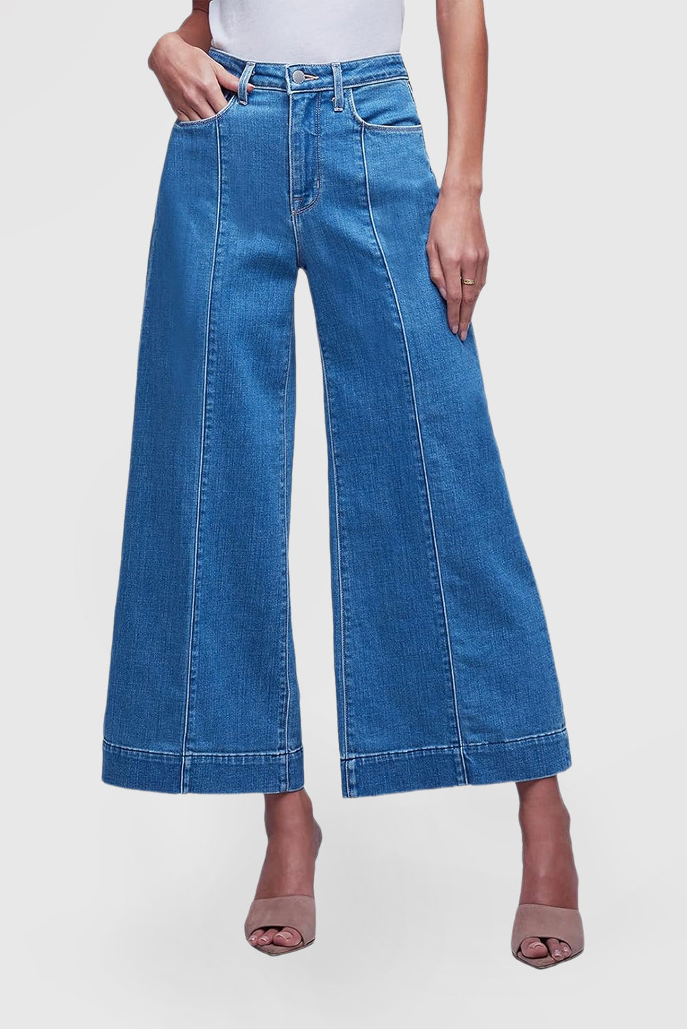 Stretch Barrel Jeans High Waist Loose Wide Leg Pants