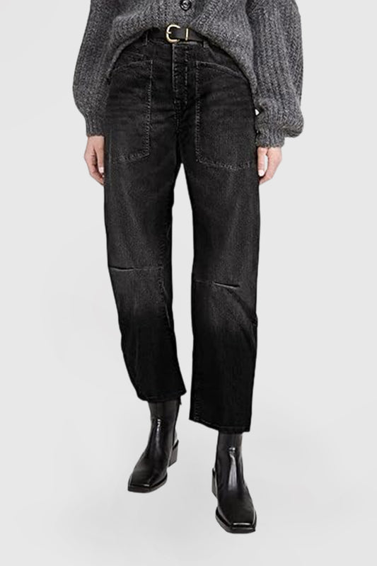 Wide-leg Boyfriend Denim with A Relaxed Fit and Ankle-length Cut