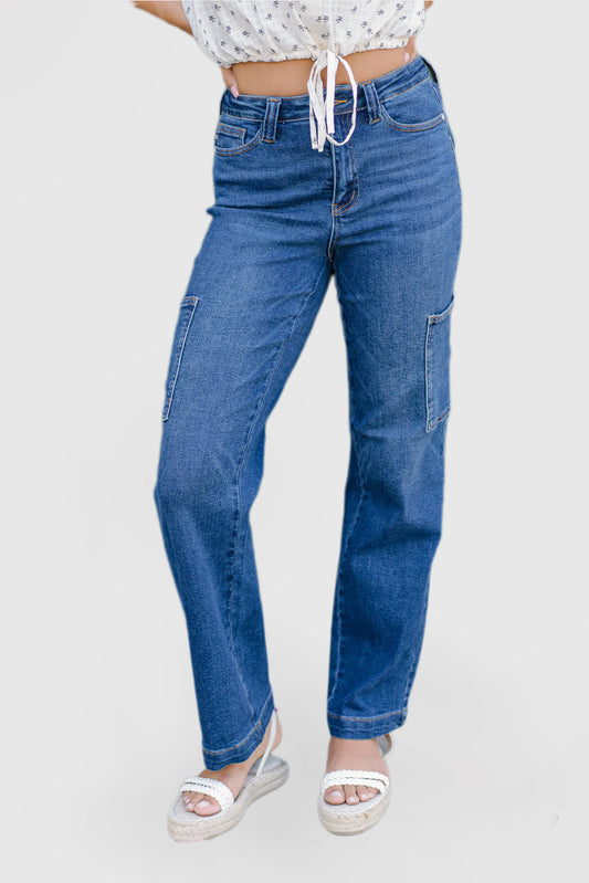 High Rise Wide-Leg Cargo Pants from Courtney