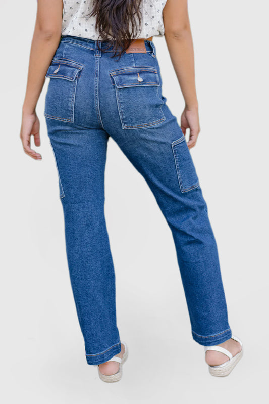 High Rise Wide-Leg Cargo Pants from Courtney