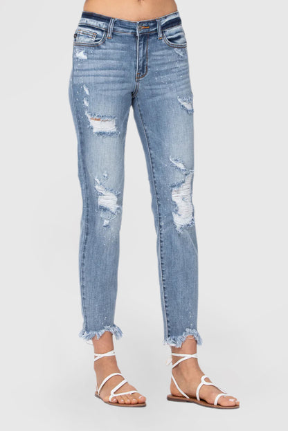 Alexis Jeans in Light Bleach Splash Design