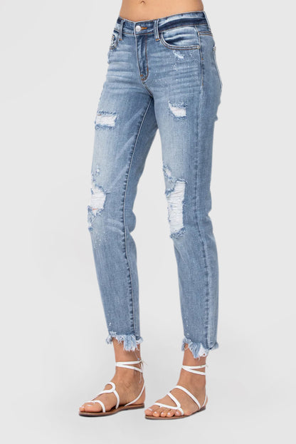Alexis Jeans in Light Bleach Splash Design