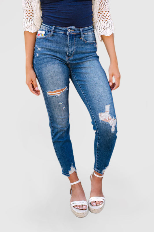 High Rise  Jeans with Queen of Hearts Coin Pockets