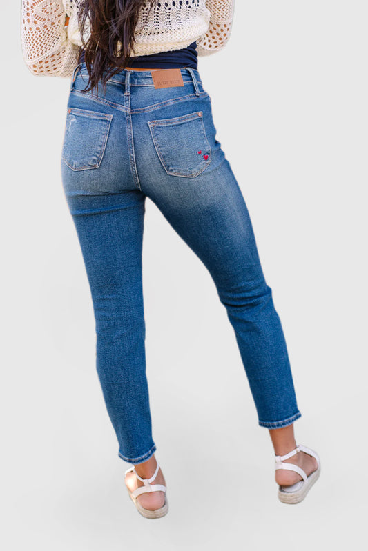 High Rise  Jeans with Queen of Hearts Coin Pockets