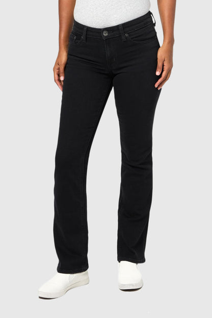 Women's Solid Color Mid-Rise Bootcut Jeans