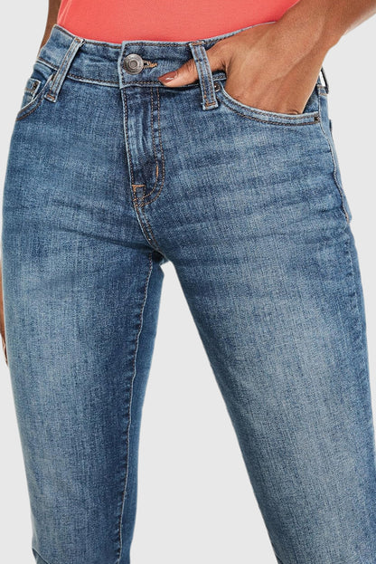 Women's Solid Color Mid-Rise Bootcut Jeans