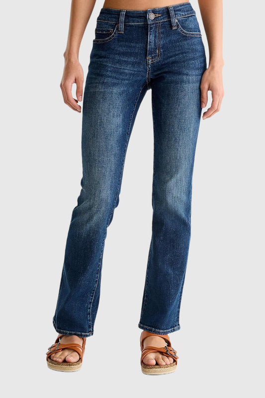Women's Solid Color Mid-Rise Bootcut Jeans