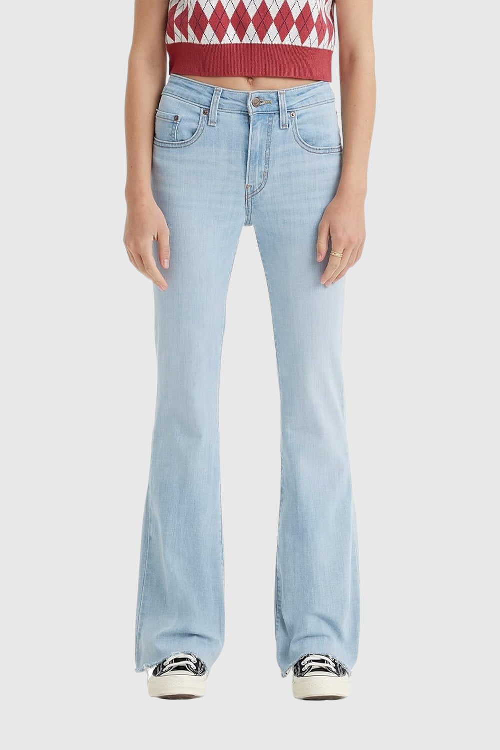 Women's High-Waisted Flared Jeans with Pockets