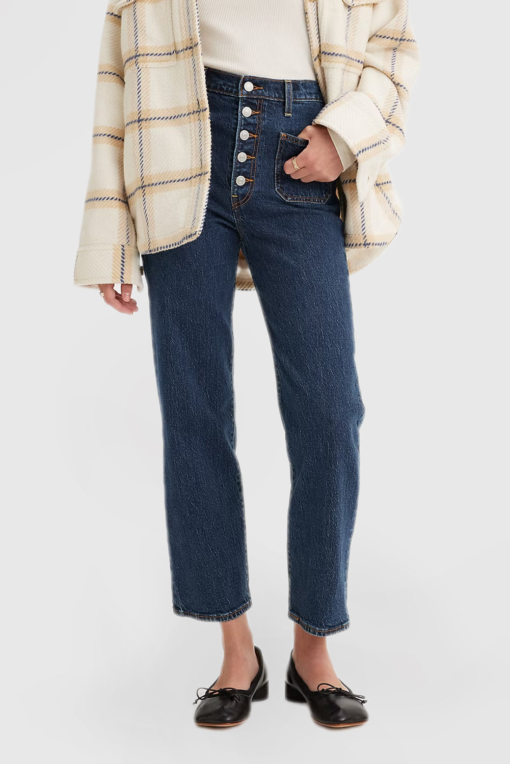 Women's Ribcage Straight-Leg Jeans  Featuring a High-Rise Waist