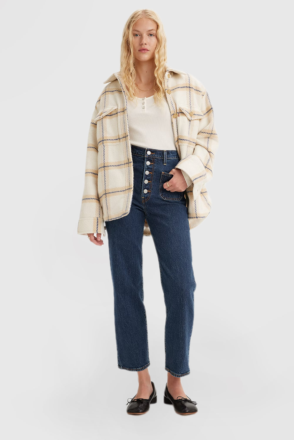 Women's Ribcage Straight-Leg Jeans  Featuring a High-Rise Waist