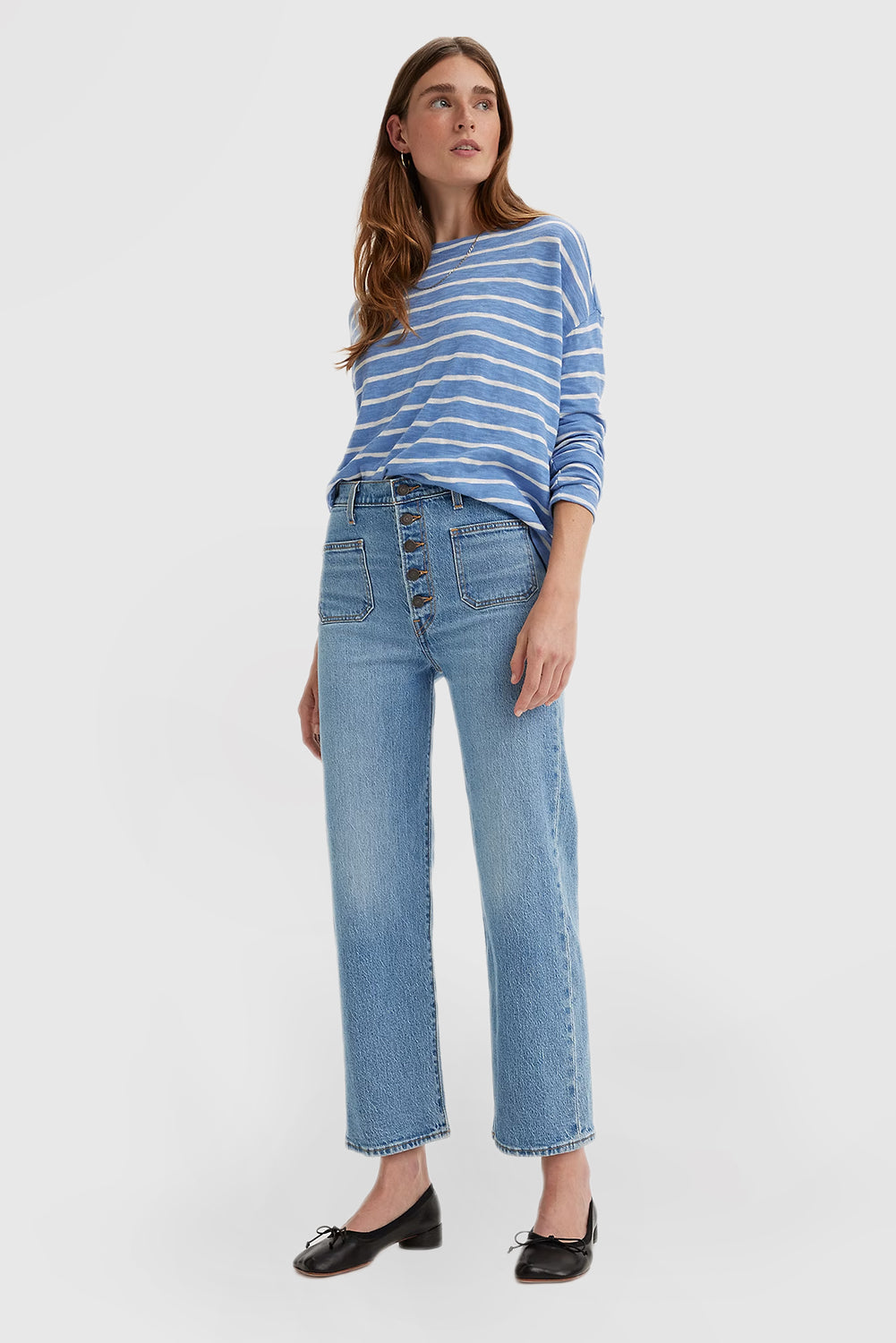 Women's Ribcage Straight-Leg Jeans  Featuring a High-Rise Waist