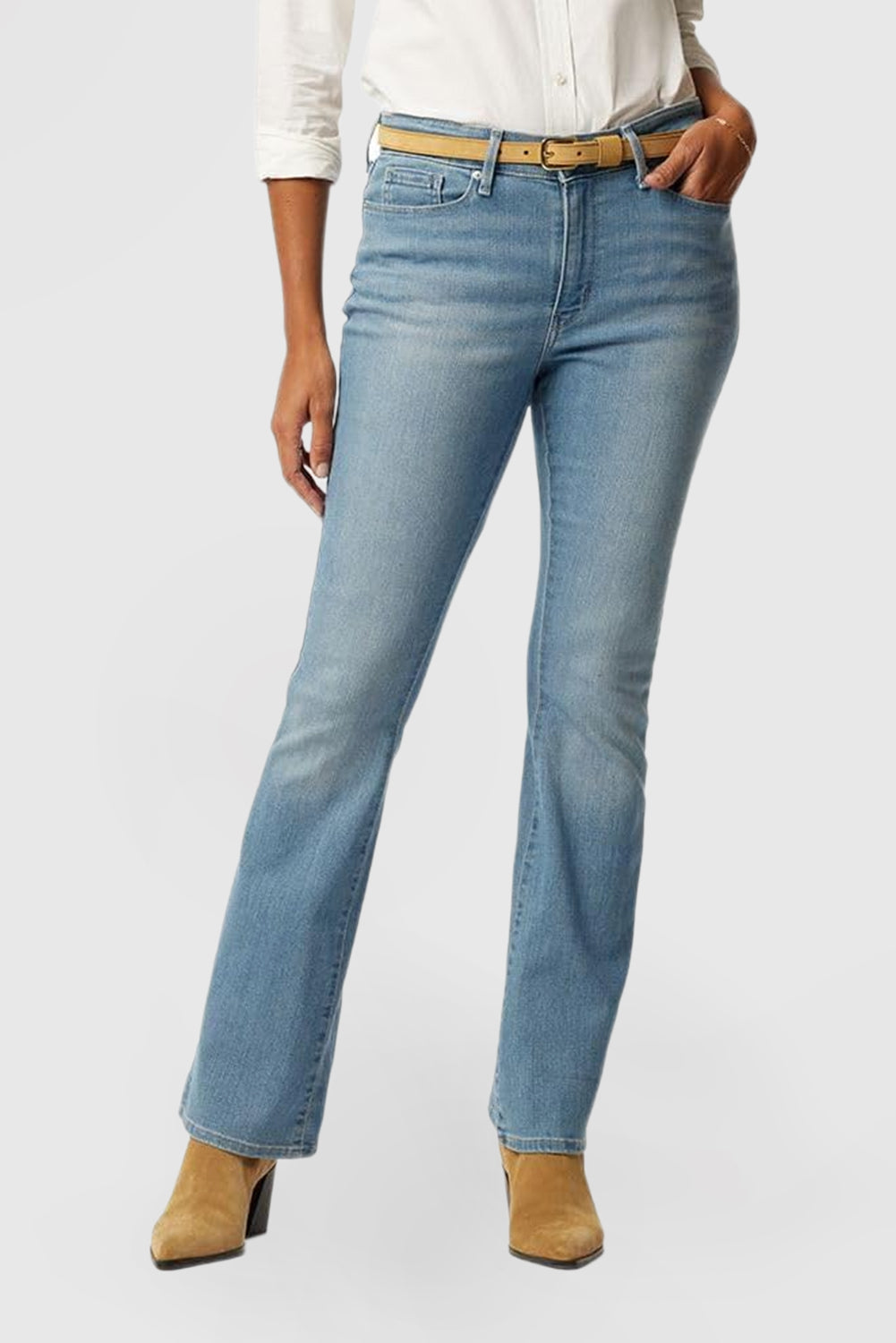 Women's Vintage Ragged Bootcut Design Versatile Jeans