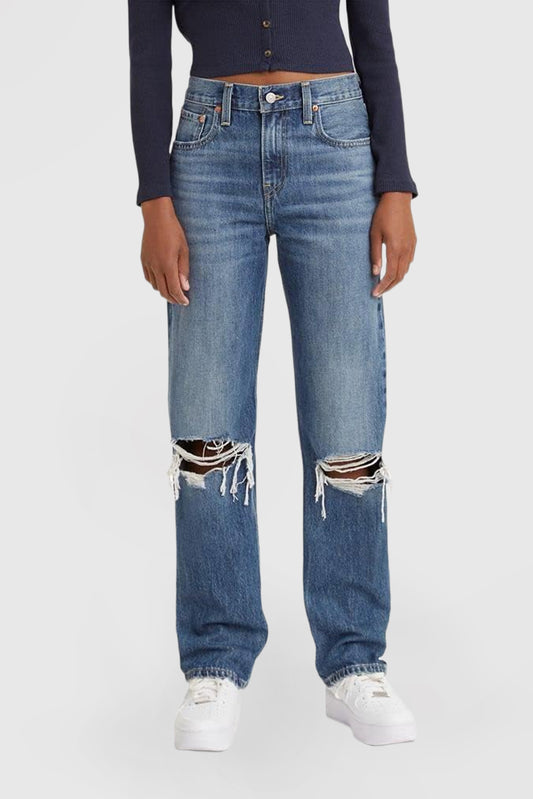 Women's Low Rise Jeans Casual Loose Straight Legs