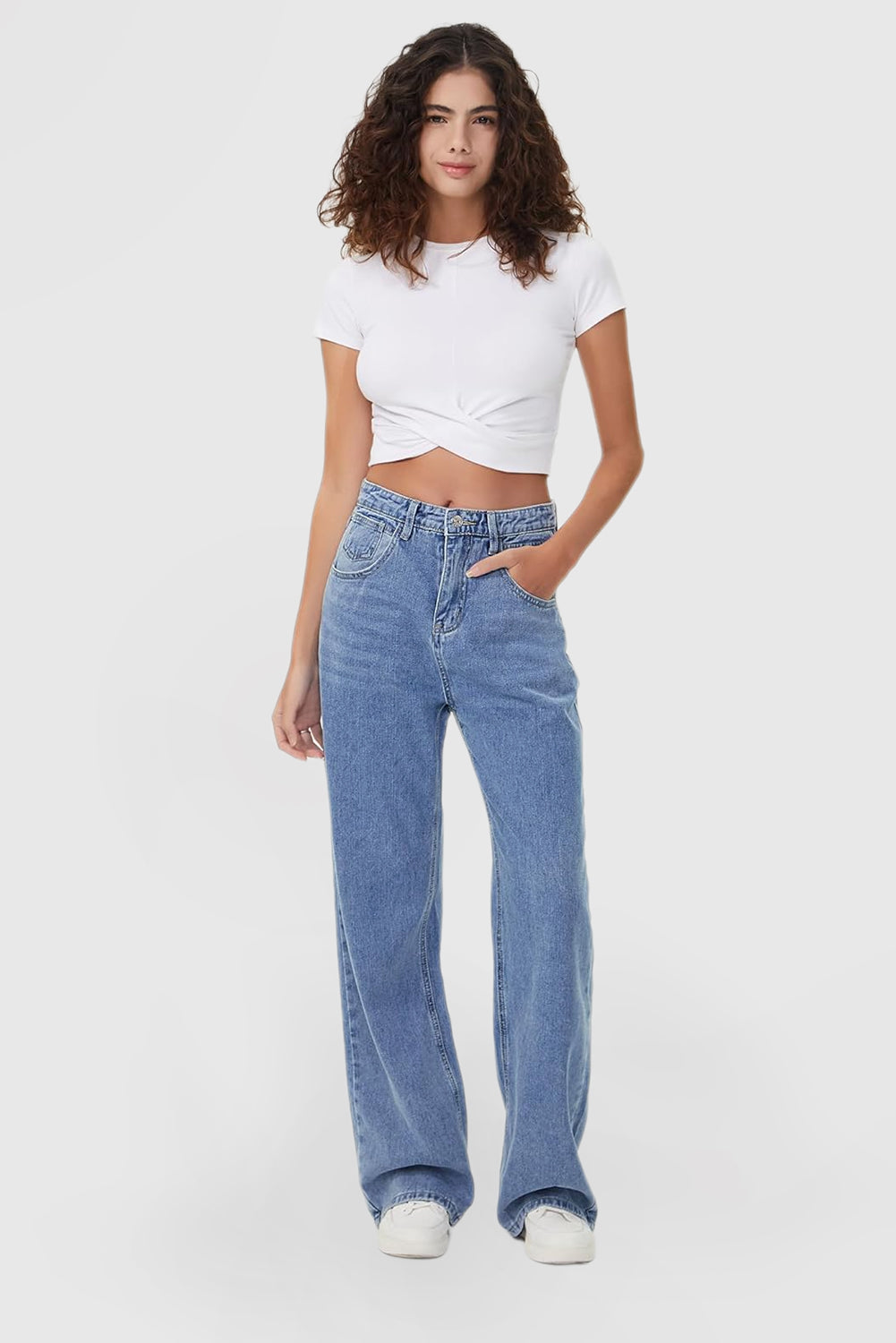 Women's High Waisted Wide Leg Loose Fashion Jeans
