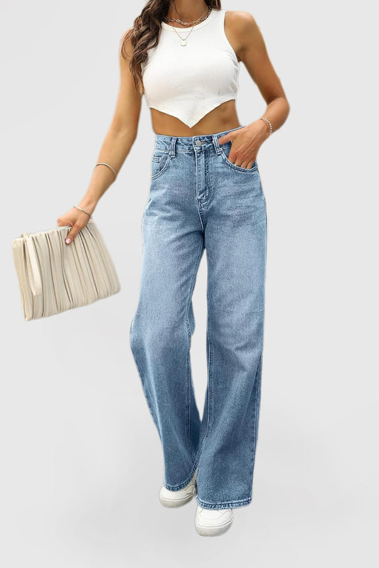 Women's High Waisted Wide Leg Loose Fashion Jeans
