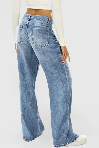 Women's High Waisted Wide Leg Loose Fashion Jeans