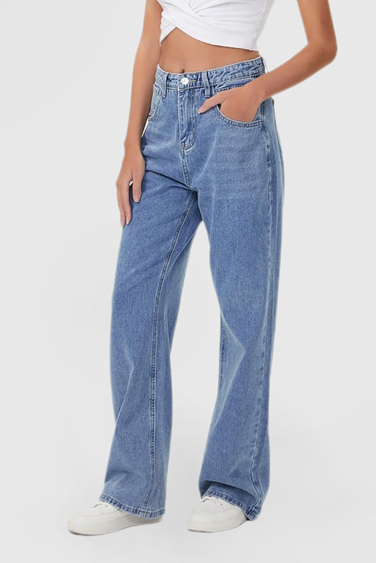 Women's High Waisted Wide Leg Loose Fashion Jeans