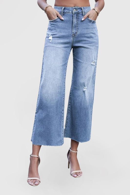 Women's High Waist Loose Jeans Casual Stretch Jeans